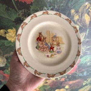 Charming Cream Bunnykins Plate